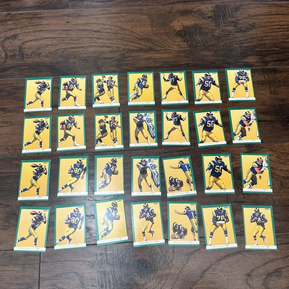 1991 LA Rams Football Trading Card Lot Of 28